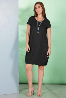 ABITO DONNA MEZZA MANICA EFFETTO PALLONCINO 