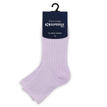 CALZINO DONNA FANTASIA FRESCO COTONE TRECCINA 