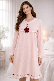 CAMICIA DA NOTTE CALDO COTONE MANICA LUNGA 