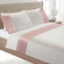 COMPLETO LETTO 2 PIAZZE PERCALLE CON BALZE IN RASO 