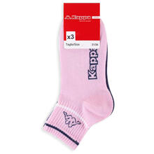 CONFEZIONE 3PZ CALZINO CORTO QUARTER BIMBA CON LOGO KAPPA 