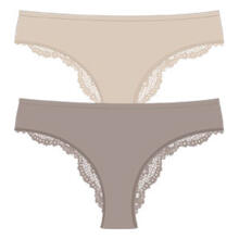 CONFEZIONE BRASILIANO 2 PEZZI IN PIZZO 2 COLORI ASSORTITI 