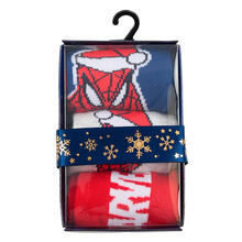 CONFEZIONE DA 3 PZ CALZINO SPIDERMAN ROSSO NATALE 