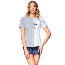 PIGIAMA DONNA MEZZA MANICA COTONE PANTALONE CORTO 