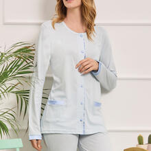 PIGIAMA DONNA LUNGO APERTO JERSEY 