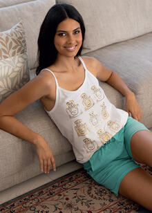 PIGIAMA DONNA SPALLA STRETTA PANTALONCINO 