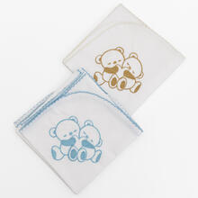 SET 3 QUADRATI DI MUSSOLA IN PERCALLE 100% COTONE 