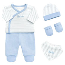 SET CORREDINO PRIMA NASCITA 4 PEZZI IN CALDO COTONE 