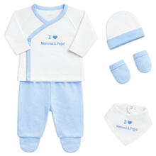SET CORREDINO PRIMA NASCITA 4 PEZZI IN CALDO COTONE 