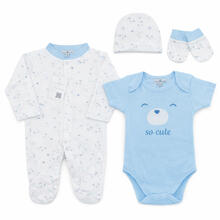 SET CORREDINO PRIMA NASCITA 4 PEZZI IN COTONE 