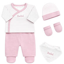 SET CORREDINO PRIMA NASCITA 4 PEZZI IN CALDO COTONE 