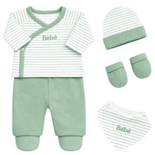 SET CORREDINO PRIMA NASCITA 4 PEZZI IN CALDO COTONE 