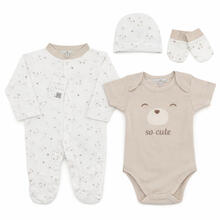 SET CORREDINO PRIMA NASCITA 4 PEZZI IN COTONE 