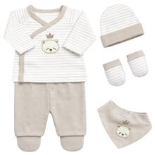 SET CORREDINO PRIMA NASCITA 4 PEZZI IN CALDO COTONE 