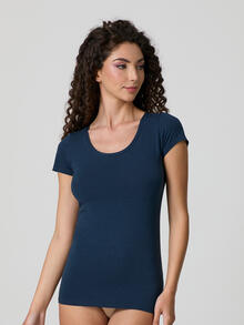 T-SHIRT MEZZA MANICA COTONE ELASTICIZZATO 