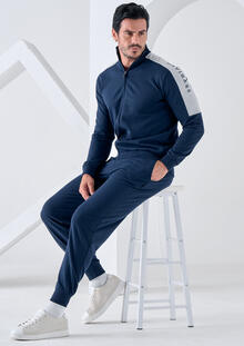 TUTA UOMO FELPA NON GARZATA FULL ZIP 