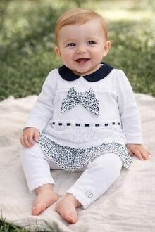 VESTINA + LEGGINS IN FILO 3PZ DI COTONE 100% 