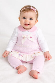 VESTINA + LEGGINS IN FILO 3PZ DI COTONE 100% 