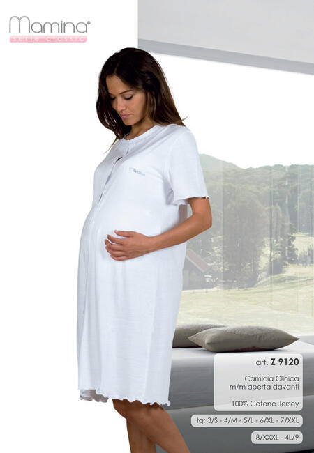 camicia-da-notte-premaman-mezza-manica-cotone