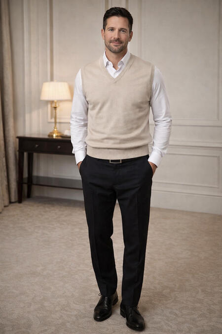 pullover-elegante-smanicato-con-scollo-a-v