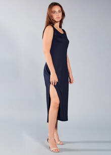 ABITO DONNA ESSENTIAL GIRO CON SPALLA LARGA E SPACCHI 