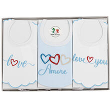 CONFEZIONE 3 PEZZI BAVETTA RICAMATA 