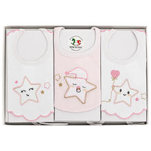 CONFEZIONE 3 PEZZI  BAVETTA RICAMATA 