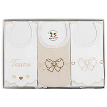 CONFEZIONE 3 PEZZI BAVETTA RICAMATA 