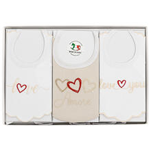 CONFEZIONE 3 PEZZI BAVETTA RICAMATA 