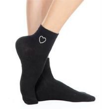 CALZINO CORTO DONNA IN COTONE MERCERIZZATO STRASS CUORE 