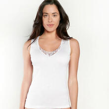 CAMICIOLA DONNA SPALLA LARGA PIZZO MACRAME' 