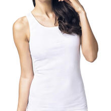 CAMICIOLA SPALLA LARGA COTONE FELPATO BORDO RASO CALIBRATA 