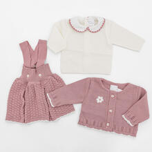 COMPLETO 3PZ SALOPETTE CON GONNA E SCALDACUORE 