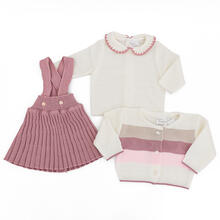 COMPLETO 3PZ SALOPETTE CON GONNA E SCALDACUORE 