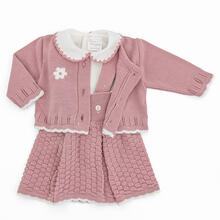 COMPLETO 3PZ SALOPETTE CON GONNA E SCALDACUORE 