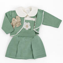 COMPLETO 3PZ SALOPETTE CON GONNA E SCALDACUORE 