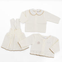 COMPLETO 3PZ SALOPETTE CON GONNA E SCALDACUORE 