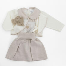 COMPLETO 3PZ SALOPETTE CON GONNA E SCALDACUORE 