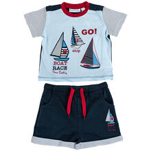 COMPLETO CORTO NEONATO CON PANTALONE IN TESSUTO 