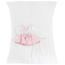 MINISET NEONATA CON COPERTINA E VESTINA PURO COTONE 