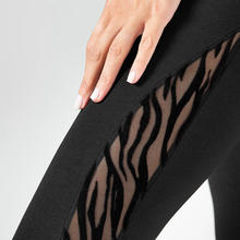 LEGGINGS DONNA COTONE CON TULLE FLOCCATO ZEBRATO 