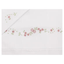 LENZUOLINO CULLA RICAMO A MANO PURO COTONE 