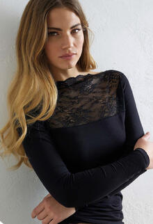 MAGLIA ELASTICIZZATA MODA COTONE + PIZZO 