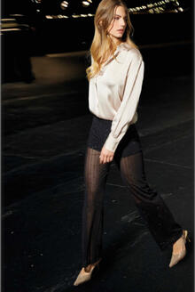 PANTALONE DONNA AMPIO CON TULLE GESSATO 