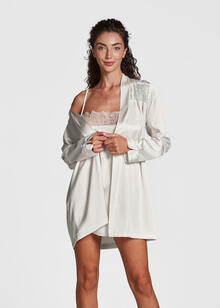 PARURE DONNA SOTTOVESTE+ VESTAGLIA IN RASO SILKY 