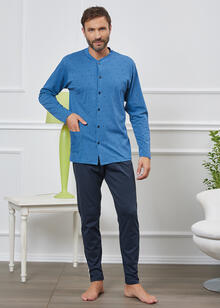 PIGIAMA UOMO LUNGO JERSEY GIACCA 