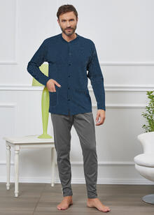 PIGIAMA UOMO LUNGO JERSEY GIACCA 