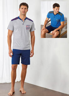 PIGIAMA UOMO MEZZA MANICA PANTALONCINO 