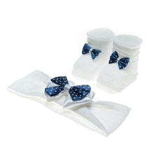 SCARPETTA + FASCETTA NEONATA IN FILO DI COTONE 