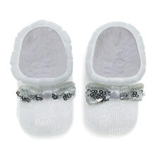 SCARPETTA + FASCETTA NEONATA IN FILO DI COTONE 